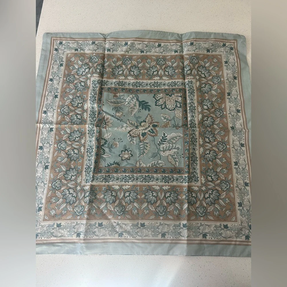 Pottery Barn Brooke Chambray Floral Print Euro Pillow Sham $113 retail